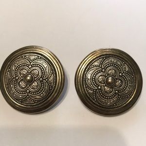 B. Bergna sterling silver round clip earrings